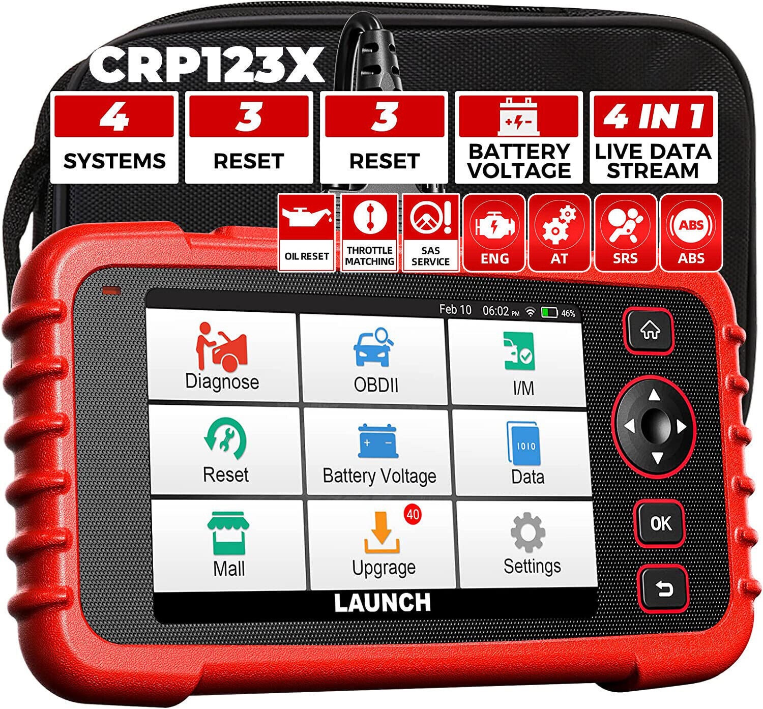 Launch CRP129X PRO Profi Diagnosegerät Auto OBD2 Scanner EPB TPMS